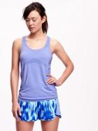 Old Navy Go Dry Seamless Performance Tank For Women - Peri Parade Polyester