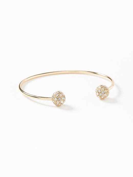 Old Navy Pav Ball Cuff Bracelet For Women - Gold