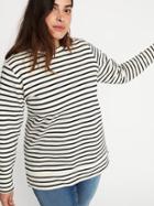 Old Navy Womens French Terry Plus-size Tunic Sweatshirt Black Stripe Size 1x