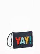 Old Navy Yay! Faux Leather Wristlet For Women - Navy Blue
