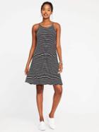 Old Navy High Neck Swing Dress For Women - O.n. New Black Stripe