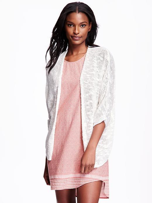Old Navy Slub Knit Open Front Sweater For Women - Creme De La Creme