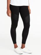 Old Navy Womens High-rise 7/8-length Moto Compression Leggings For Women Black Size M