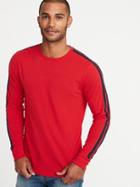 Old Navy Mens Soft-washed Sleeve-stripe Tee For Men Robbie Red Size Xxxl