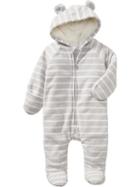Old Navy Performance Fleece Bear One Piece - Gray Stripe