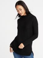 Old Navy Womens Textured-stitch Turtleneck Sweater For Women Black Size L