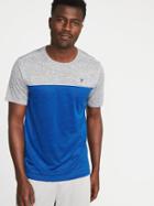 Old Navy Mens Go-dry Color-block Tee For Men Blue Size L