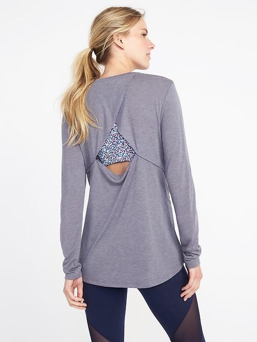 Old Navy Womens Cut-out Back Performance Tee For Women Dorian Gray Size S