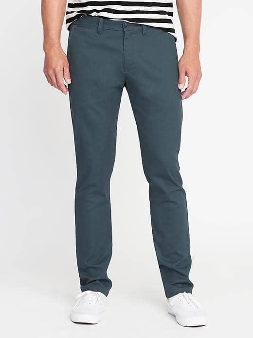 Old Navy Slim Ultimate Built In Flex Khakis For Men - Deep Dark Forest