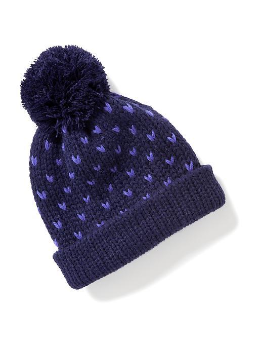 Old Navy Sweater Knit Pom Pom Beanie For Women - Blue Combo