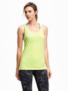 Old Navy Go Dry Fitted Performance Seamless Tank For Women - Bright Lights Neo Poly