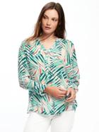 Old Navy Relaxed Lightweight Blouse For Women - White Palm Print