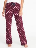 Old Navy Womens Poplin Sleep Pants For Women Berry Dot Size M