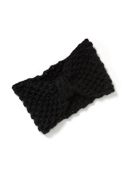 Old Navy Honeycomb Knit Ear Warmers For Women - Black