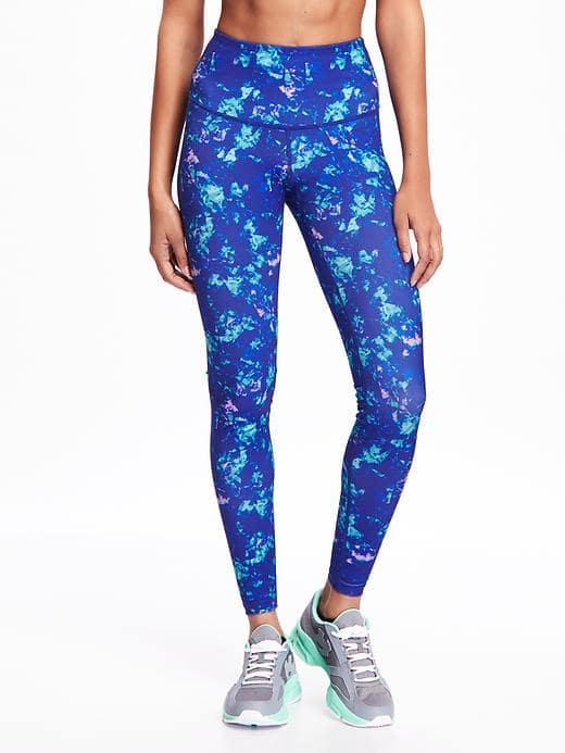 Old Navy Go Dry High Rise Printed Compression Leggings For Women - Blue Ice