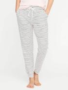 Old Navy French Terry Lounge Joggers For Women - Black Stripe Bottom