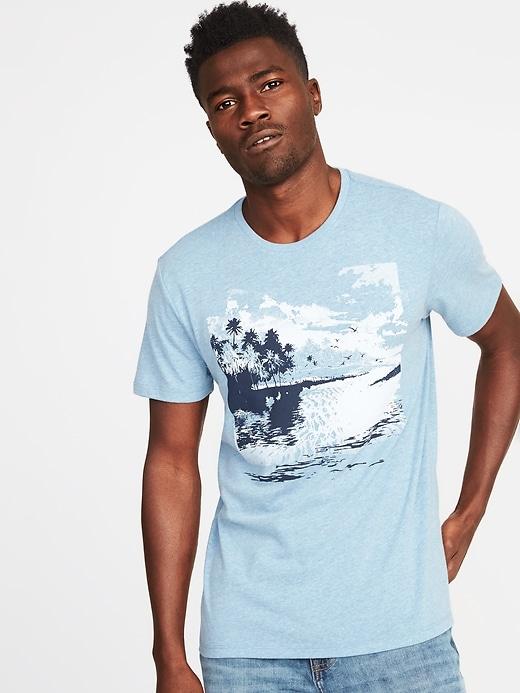 Old Navy Mens Soft-washed Graphic Tee For Men Tropic Shore Size S