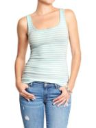 Womens Perfect Pop Color Tanks Size S Tall - Stripe Green