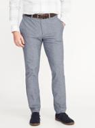 Old Navy Mens Athletic Built-in Flex Signature Non-iron Dress Pants For Men Chambray Blue Size 40w