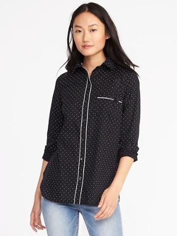 Old Navy Womens Classic Relaxed Tunic For Women Black Dots Size M