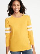 Old Navy Womens Relaxed Football-style Slub-knit Tee For Women Squash Size M