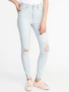 Old Navy Womens High-rise Secret-slim Rockstar Ankle Jeans For Women Ice Blue Size 0