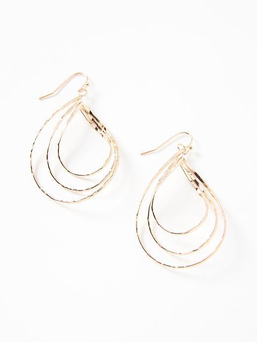 Old Navy Twisted Hoop Teardrop Earrings For Women - Rose Gold