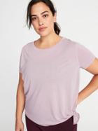 Old Navy Womens Mesh-back Side-tie Plus-size Performance Tee Plum Tonic Size 3x