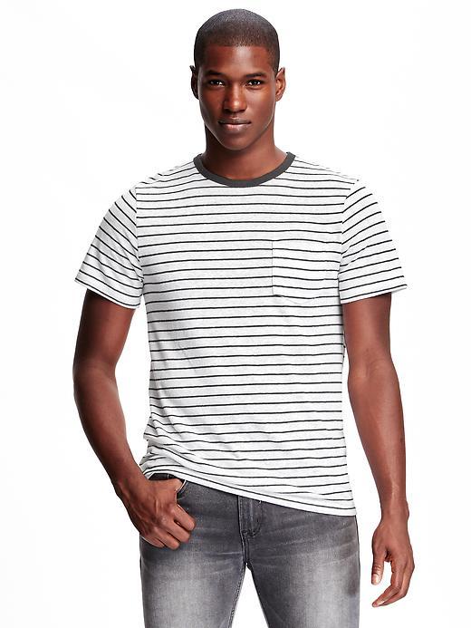Old Navy Linen Blend Pocket Tee For Men - Cream