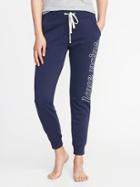 Old Navy Womens Graphic French-terry Joggers For Women Blue Size M
