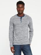 Old Navy Sweater Knit Henley For Men - Heather Gray