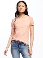 Old Navy Everywear Relaxed Curved Hem Tee For Women - Just Peachy