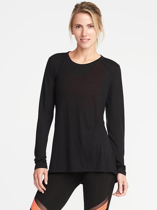 Old Navy Womens Ultra-light Cut-out Back Performance Top For Women Black Size L