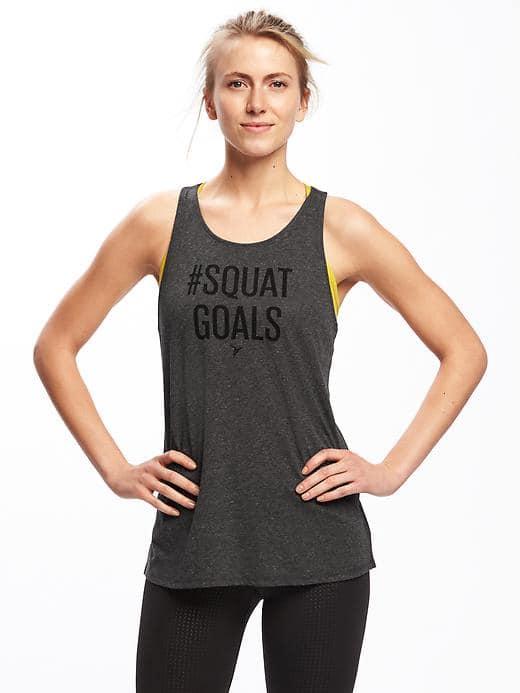 Old Navy Go Dry Cross Back Tank For Women - Black