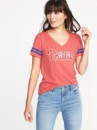 Old Navy Womens Mlb Team V-neck Tee For Women Philadelphia Phillies Size S