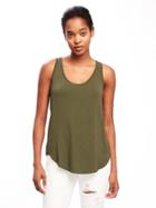 Old Navy Womens Luxe Curved-hem Tank For Women Hunter Pines Size L