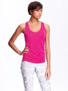 Old Navy Womens Active Ruched Tanks - Flamingo A Gogo Neon