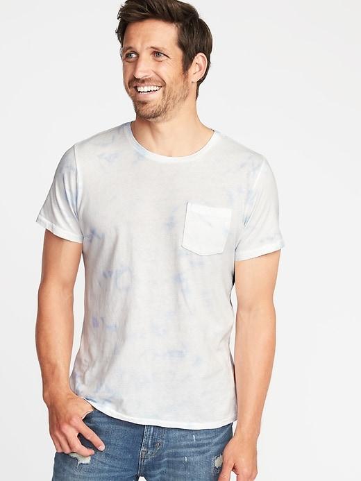 Old Navy Mens Tie-dye Pocket Tee For Men Light Blue Size Xl