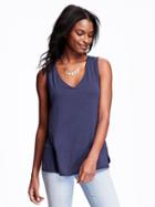 Old Navy Relaxed Split Hem Printed Top For Women - Over The Moon