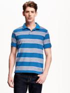 Old Navy Striped Pique Polo For Men - Blue