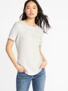 Old Navy Womens Luxe Soft-spun Curved-hem Tee For Women Soy Latte Size Xl