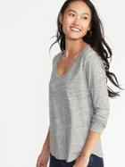 Old Navy Womens Everywear V-neck Tee For Women Heather Gray Size Xs