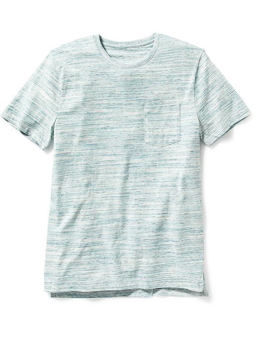 Old Navy Short Sleeve Space Dye Pocket Tee - Blue Marl