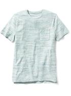 Old Navy Short Sleeve Space Dye Pocket Tee - Blue Marl