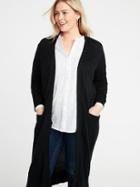 Old Navy Womens Super-long Open-front Plus-size Duster Black Size 1x