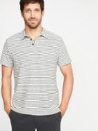 Old Navy Mens Loop-terry Pocket Polo For Men Calla Lilies Size L