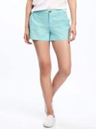 Old Navy Mid Rise Everyday Khaki Shorts For Women 3 1/2 - Clear Day