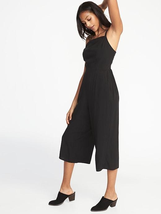 Old Navy Womens Square-neck Cami Jumpsuit For Women Black Size Xs