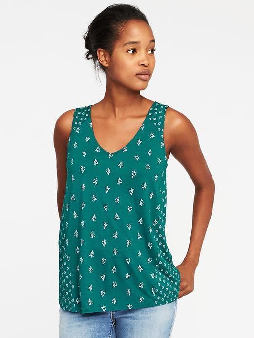 Old Navy Relaxed Bow Back Top For Women - Teal Print