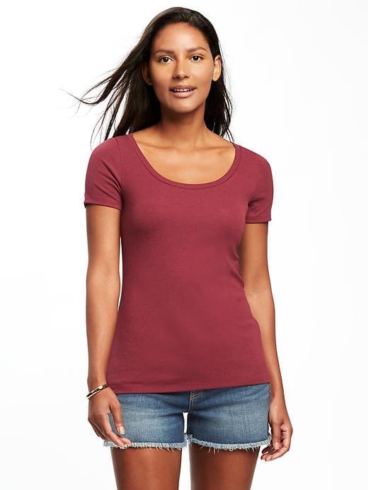 Old Navy Womens Classic Semi-fitted Tee For Women Dark Red Size Xl
